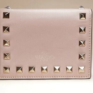 Valentino light pink rock stud wallet